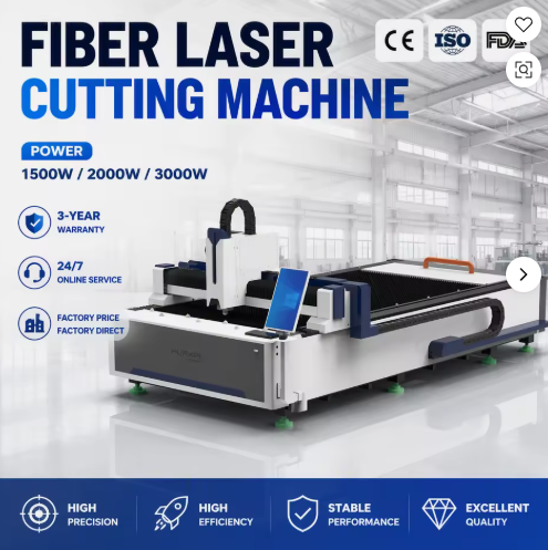 Automatic CE CNC Fiber Laser Cutting Machine 1500W 2000W 3000W for Iron Copper Aluminum Stainless Steel Plate Cutting