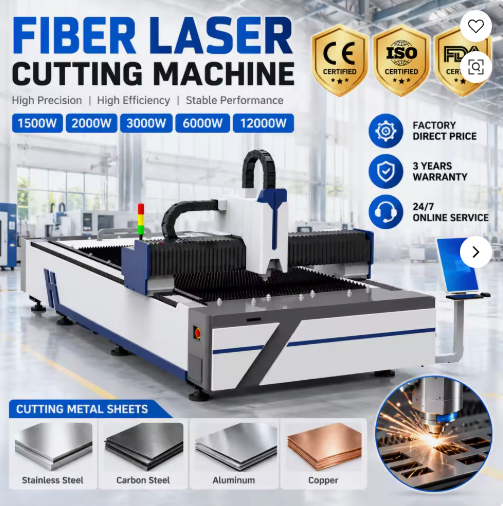 Fiber Laser Gas Cutting Machine High Power CNC Laser Cutting Machine for Steel Plate Metal Fabrication
